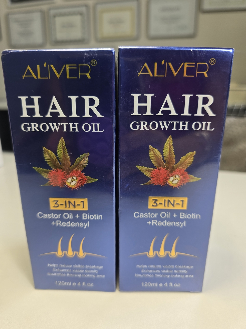 Aliver Hair Growth Oil – 3-in-1 Castor Oil + Biotin (Blue)